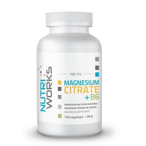 NutriWorks Magnesium Citrate +B6, 120 vegekaps.